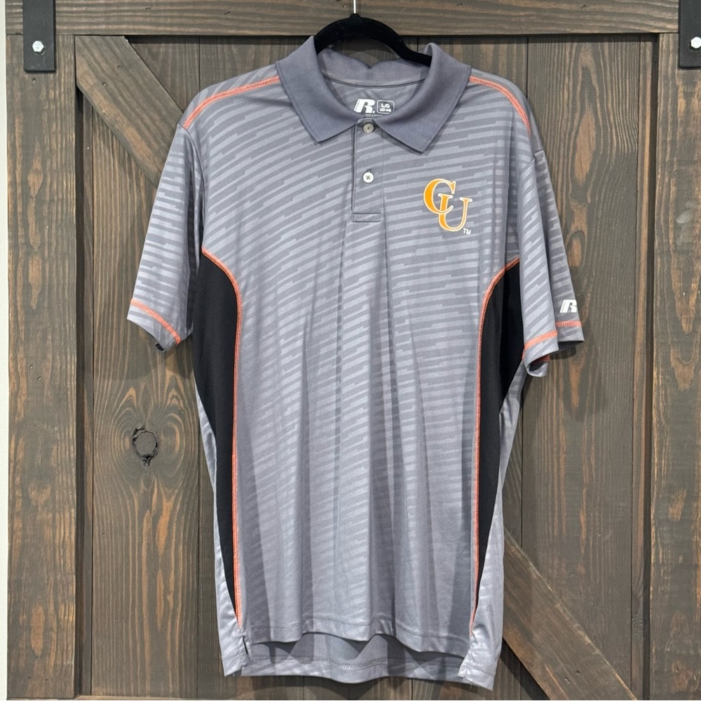 Russell Athletic Men’s Campbell Fighting Camels Relaxed Fit Gray Polo Sz Large